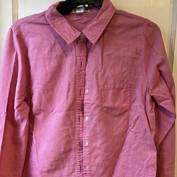 Forever 21 womens button up shirt size large pink - Picture 1 of 5